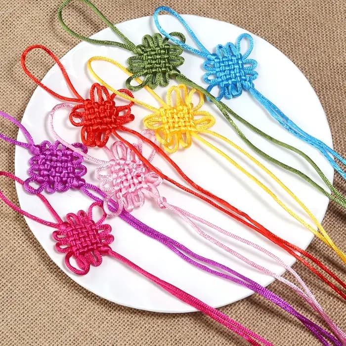 Nœuds chinois colorés en Polyester, 10 pièces, glands de Fortune pour cadeaux du nouvel an, Festival de printemps, décoration artisanale DIY