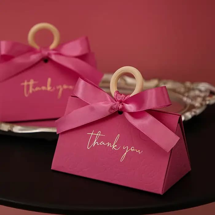 Boîtes à bonbons pour fête d'anniversaire, 10/30/50 pièces, mini Triangle rose, boîte d'emballage cadeau, bricolage, sac à bonbons créatif, fournitures pour fête de mariage