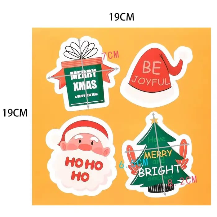 Autocollants Joyeux Noël, Père Noël, Chapeau, Arbres, Cadeau, Motif, Attro, Bonne Année, GT, 20-40 Pièces