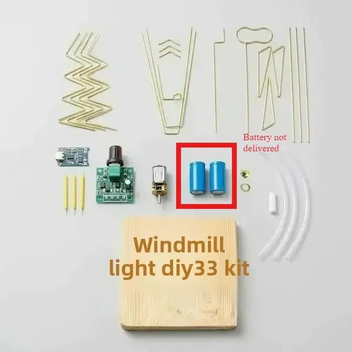 Kit de matériaux pour éolienne lumineuse DIY, décoration de bureau, ornements lumineux, cadeaux super atmosphériques et amusants