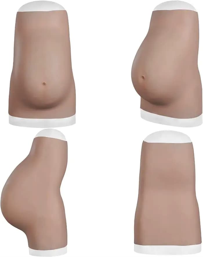 Version améliorée : Faux ventre de femme enceinte en silicone, pour grossesse factice, accouchement, photographie, accessoires de performance pour acteurs