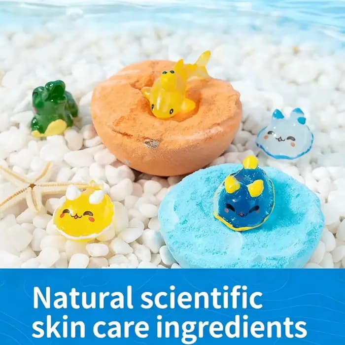 Bombes de bain pour enfants avec surprise cachée, bulles colorées et riches, jouets de bain amusants et relaxants pour enfants, coffret cadeau de vacances pour enfants, bain moussant océanique