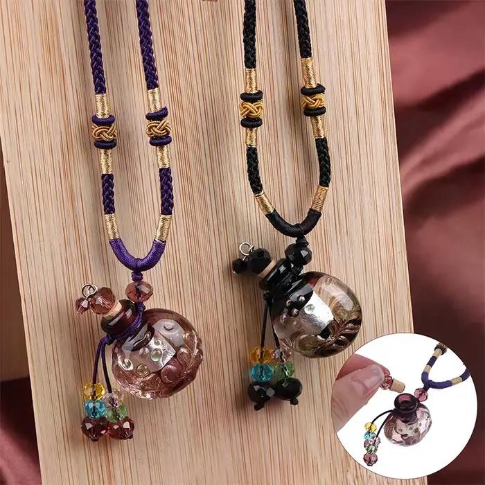 Bouteille de parfum en verre baroque Portable, collier suspendu, flacons d'huile essentielle, bouteille d'arôme, bijoux, pendentif désodorisant de voiture