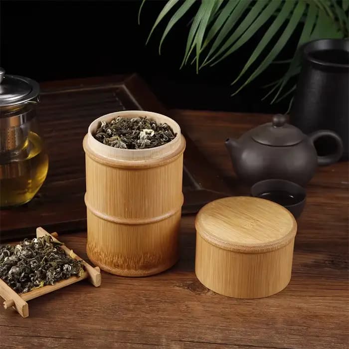 Boîte de stockage des aliments en bambou naturel, boîte de stockage des aliments, noix de thé, épices, boîte à thé, organisateur écologique, pot, conteneurs de cuisine