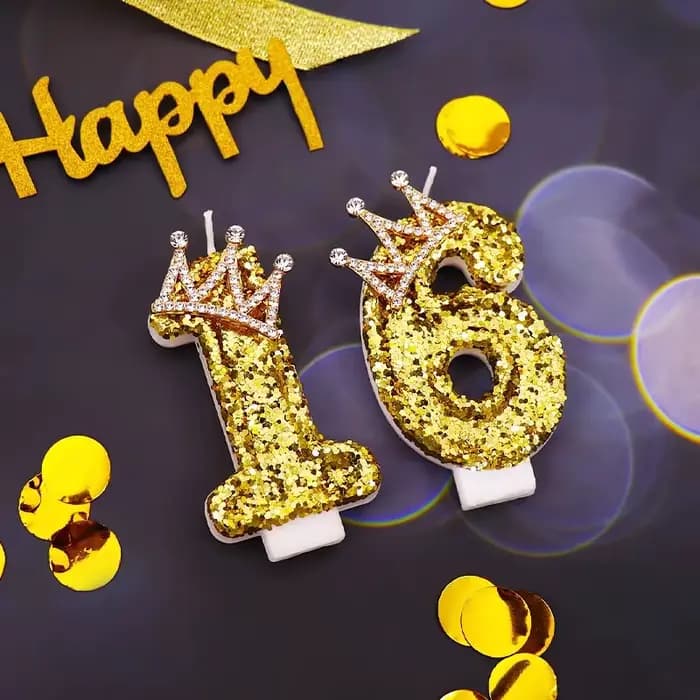 Bougie numérique d'anniversaire Couronne - Décoration de gâteau sans fumée pour fête romantique adulte, idées tendance pour influenceurs