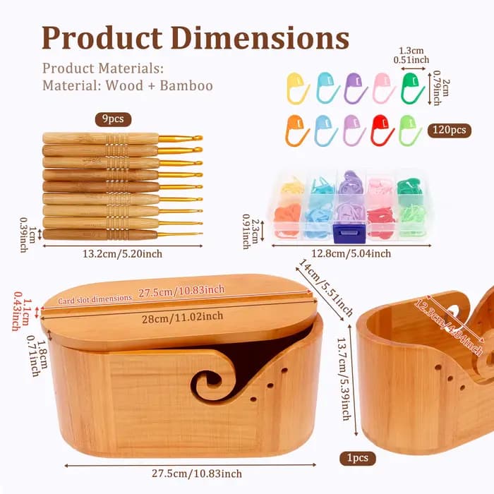 Bol de rangement de fil ovale, 1 pièce, bols de rangement de fil au Crochet avec couvercles, boîtes de rangement de laine en bois, outils de tricot, bol de rangement pour amoureux du tricot