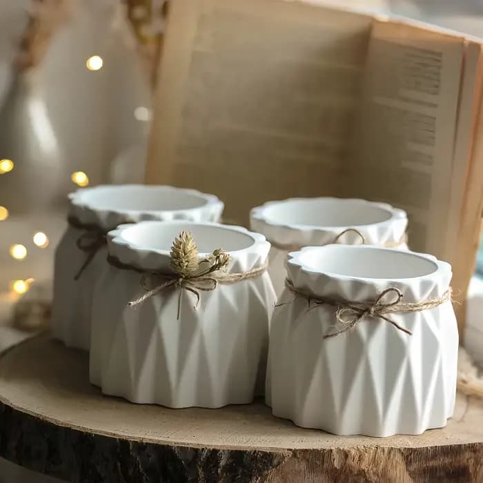 Moule intégré pour porte-bougie en forme de pot de fleurs, polyvalent en plusieurs matériaux, adapté au bricolage pour la maison/les mariages/les fêtes, réutilisable