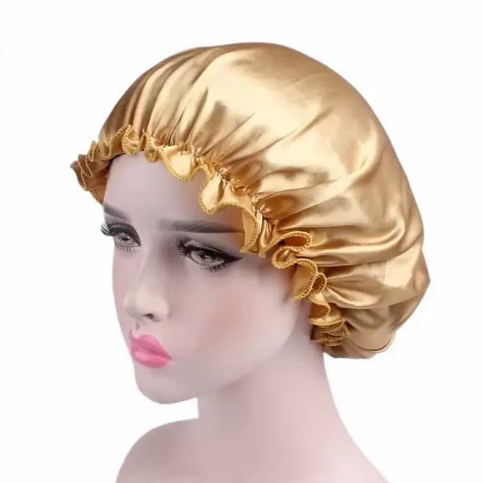 Bonnet de nuit en satin pour femme, unisexe, pour la douche et le bain