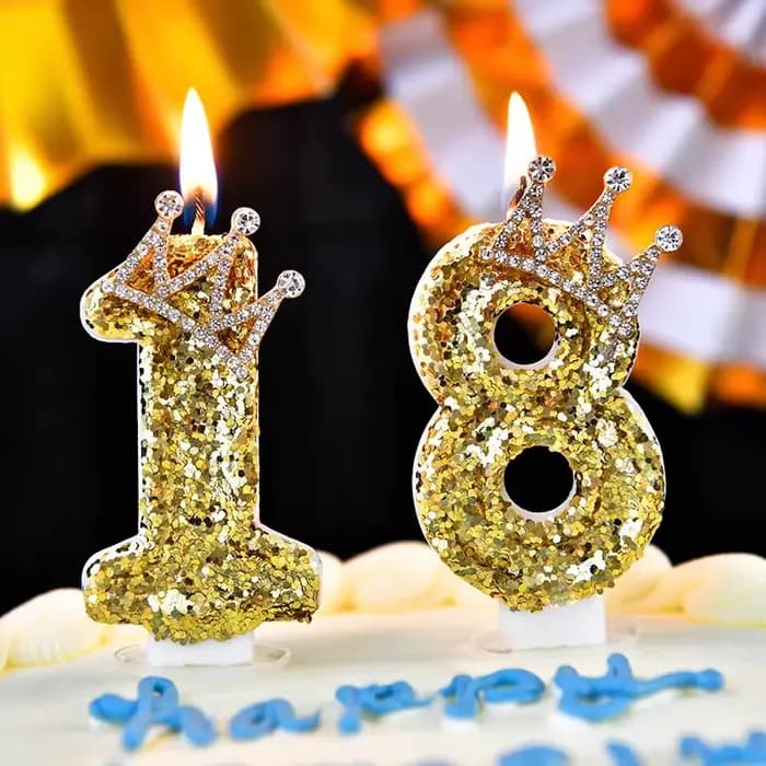 Bougie numérique d'anniversaire Couronne - Décoration de gâteau sans fumée pour fête romantique adulte, idées tendance pour influenceurs