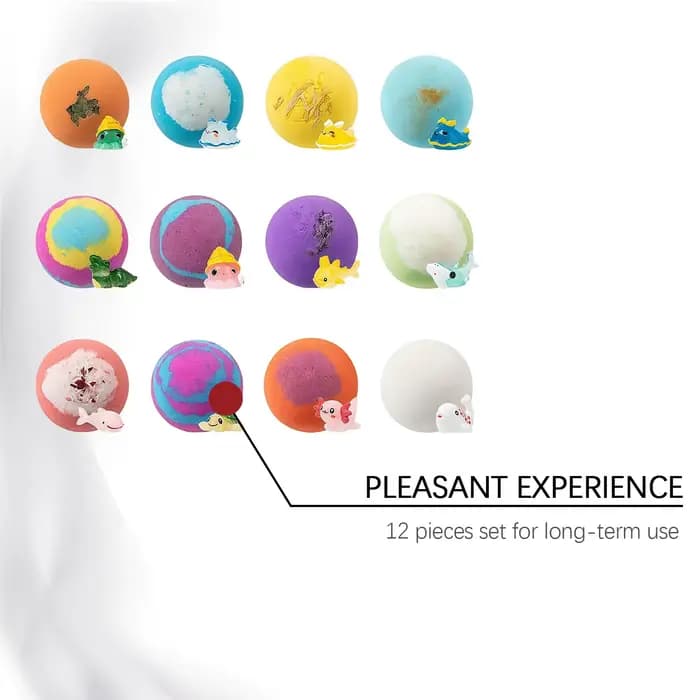 Bombes de bain pour enfants avec surprise cachée, bulles colorées et riches, jouets de bain amusants et relaxants pour enfants, coffret cadeau de vacances pour enfants, bain moussant océanique