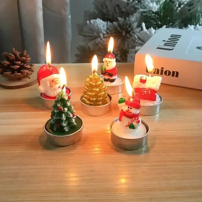 Bougie de Noël bonhomme en pain d'épice bonhomme de neige créatif, coffret cadeau d'aromathérapie, décoration de la maison, cadeaux d'anniversaire, 3 pièces