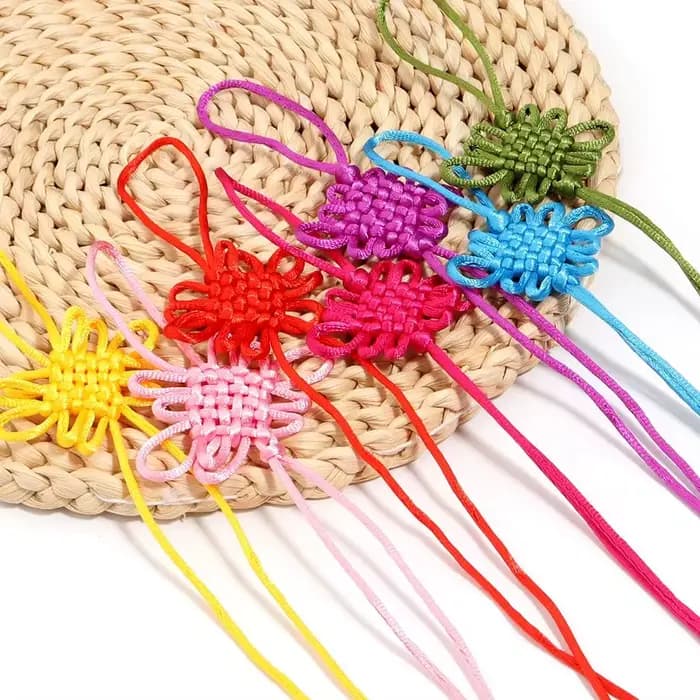 Nœuds chinois colorés en Polyester, 10 pièces, glands de Fortune pour cadeaux du nouvel an, Festival de printemps, décoration artisanale DIY
