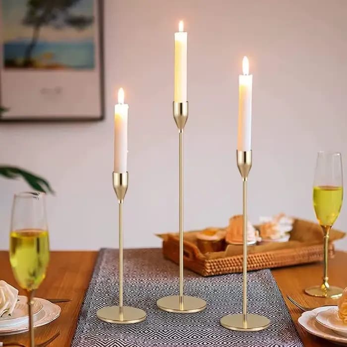 Bougeoirs en métal de style européen, 3 pièce/ensemble, décoration de Table de mariage Simple, chandelier de salon de fête, Table de noël