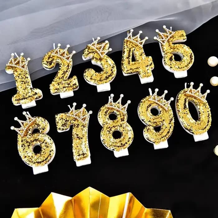 Bougie numérique d'anniversaire Couronne - Décoration de gâteau sans fumée pour fête romantique adulte, idées tendance pour influenceurs