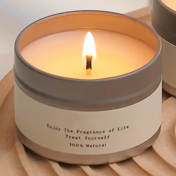 Bougies parfumées en boîte de conserve, bougies aromatiques en cire de soja avec mèche, pots à bougies avec couvercle, bougies d'aromathérapie, bougies pour mariage et anniversaire