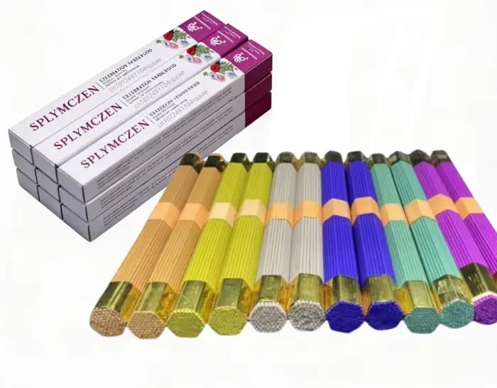 91 bâtonnets d'encens naturels en bois de santal par boîte, grands bâtonnets d'encens pour la maison, cérémonie de bénédiction, prière, encens bouddhiste