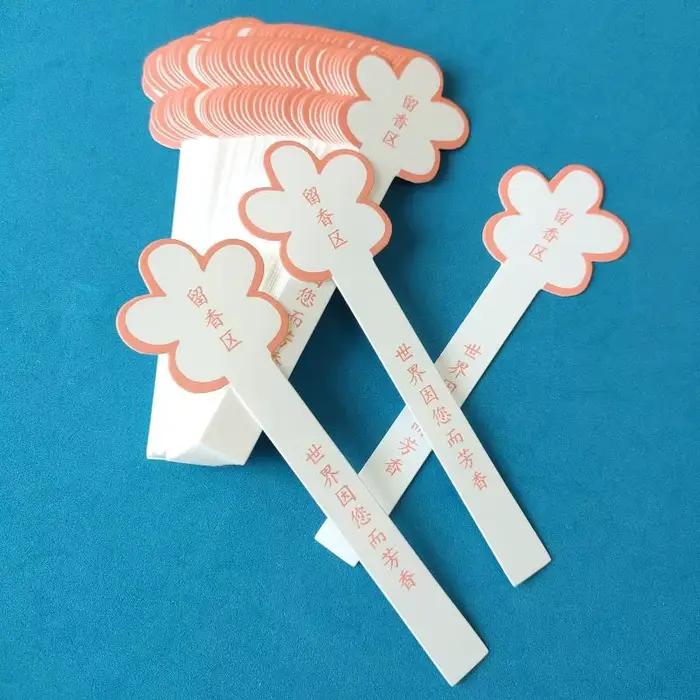 Bandes de test de parfum 10 feuilles, design floral, jetables, avec zone vierge pour les amateurs de fabrication de parfums