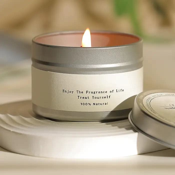 Bougies parfumées en boîte de conserve, bougies aromatiques en cire de soja avec mèche, pots à bougies avec couvercle, bougies d'aromathérapie, bougies pour mariage et anniversaire