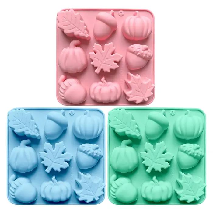 Moule en Silicone pour bougie parfumée citrouille et érable, outils de cuisson, bricolage, plâtre de Thanksgiving, résine pour décor, Souvenir de récolte d'automne fait à la main