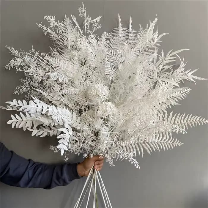 Fleurs Artificielles Blanches pour Mariage, Décoration Florale de Noël, Maison, Accessoires Photo