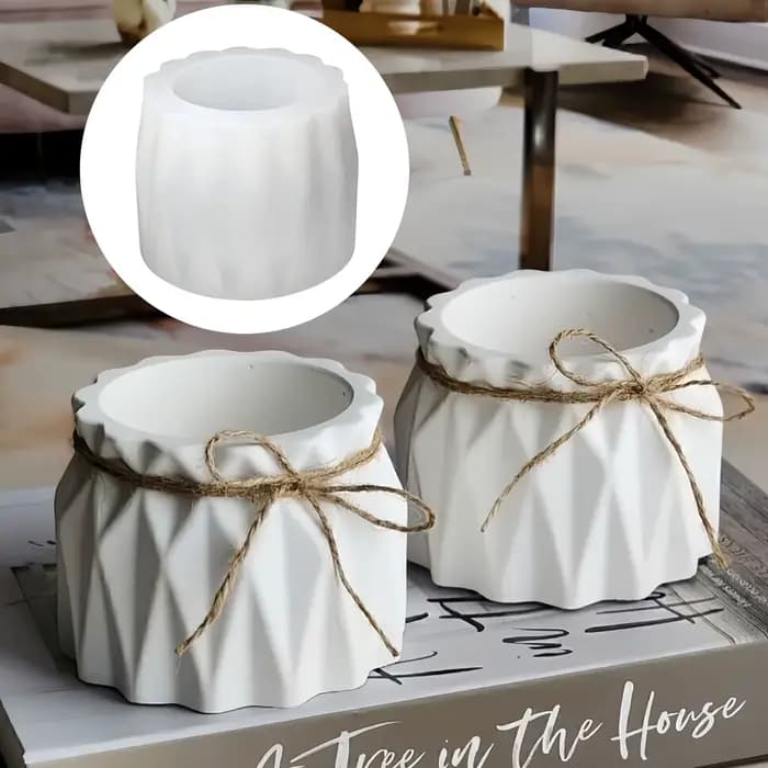 Moule intégré pour porte-bougie en forme de pot de fleurs, polyvalent en plusieurs matériaux, adapté au bricolage pour la maison/les mariages/les fêtes, réutilisable