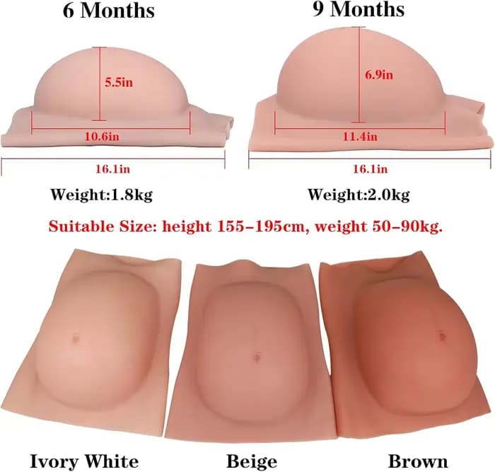 Version améliorée : Faux ventre de femme enceinte en silicone, pour grossesse factice, accouchement, photographie, accessoires de performance pour acteurs