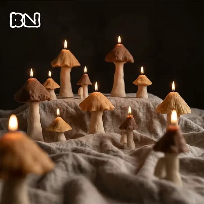 Moules en silicone en forme de champignon pour bougies, fabrication artisanale de bougies en cire de soja, décorations pour la maison