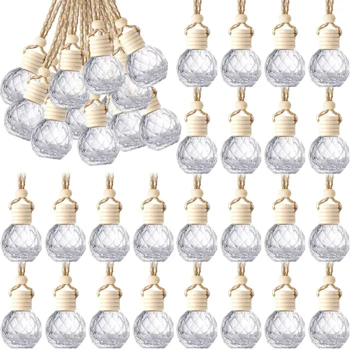 Diffuseur de parfum de bouteille de parfum de 8ml, 20 pièces, bouteille vide suspendue, désodorisant de voiture délicat, diffuseur de parfum d'huile automatique