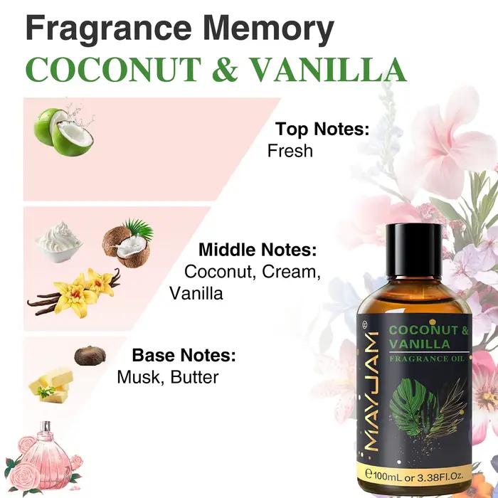 Huile parfumée MAYJAM Coconut Vanilla Sea Breeze 100ml, tabac sucré, sang de dragon, ambre, huile essentielle d'aromathérapie pour diffuseur