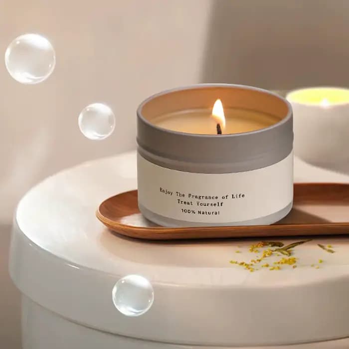Bougies parfumées en boîte de conserve, bougies aromatiques en cire de soja avec mèche, pots à bougies avec couvercle, bougies d'aromathérapie, bougies pour mariage et anniversaire