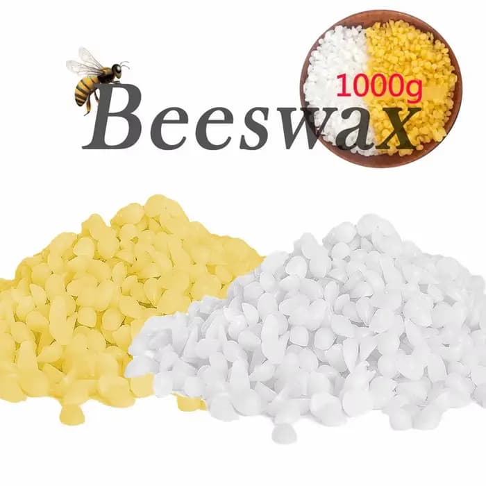 Cire d'abeille naturelle Pure 1000g, cire de soja 100% sans ajout, fournitures pour fabrication de bougies, cadeau fait à la main, jaune et blanc