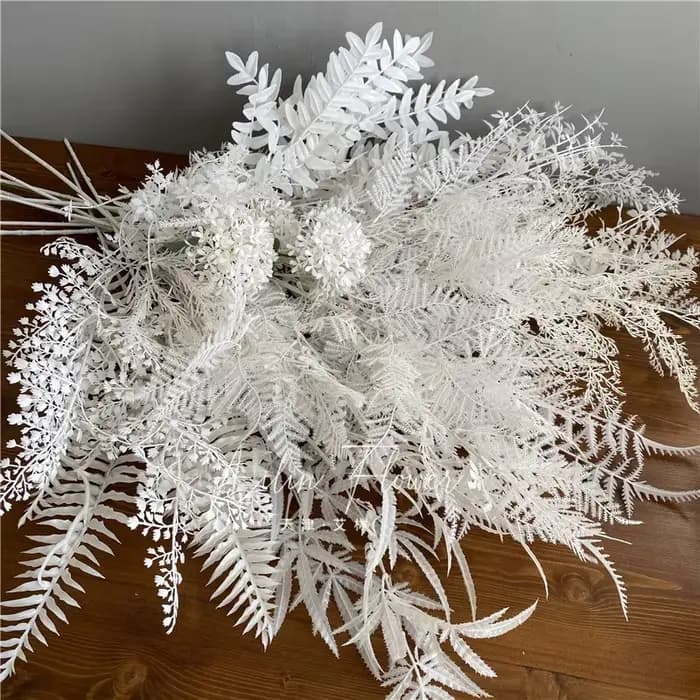 Fleurs Artificielles Blanches pour Mariage, Décoration Florale de Noël, Maison, Accessoires Photo