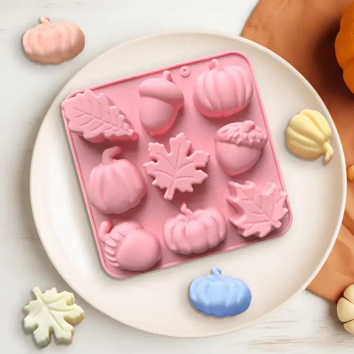 Moule en Silicone pour bougie parfumée citrouille et érable, outils de cuisson, bricolage, plâtre de Thanksgiving, résine pour décor, Souvenir de récolte d'automne fait à la main