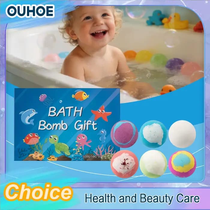 Ensemble de boules de bain pour enfants, boule à bulles surprise, jouet océanique à l'intérieur, cadeau amusant caché pour garçons et filles, kit de bain relaxant pour les pieds, idéal pour les vacanc