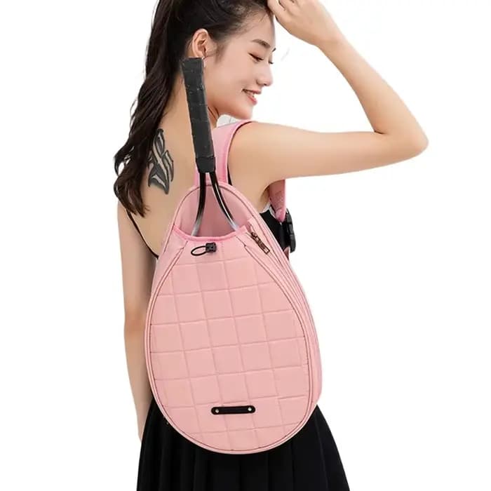 Sac de tennis à bandoulière, couleur unie, grande capacité, pour accessoires de tennis et de badminton, sac de voyage élégant