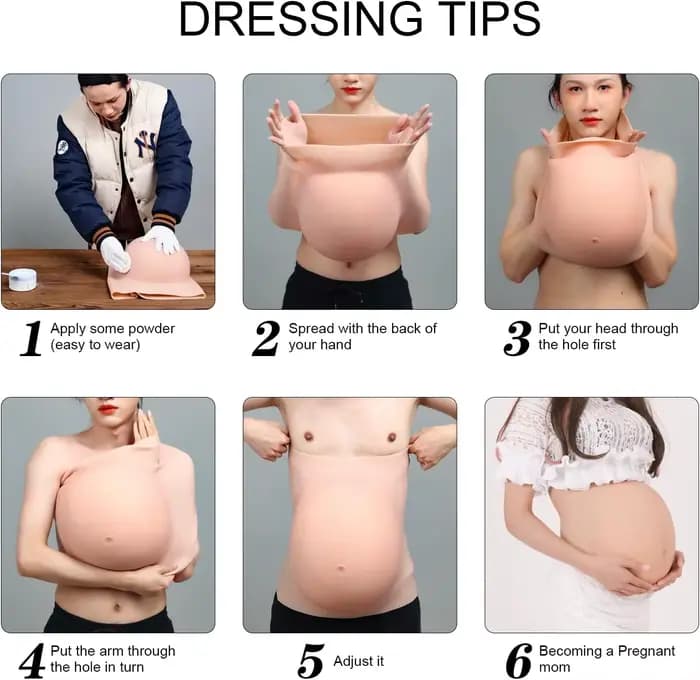 Version améliorée : Faux ventre de femme enceinte en silicone, pour grossesse factice, accouchement, photographie, accessoires de performance pour acteurs