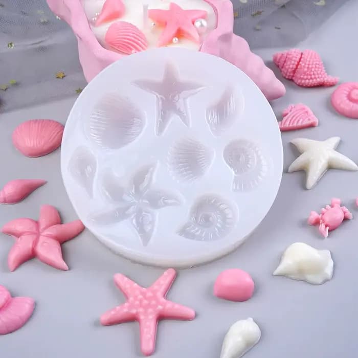 Moule en silicone thème marin pour bougies DIY, coquillages, conques, hippocampes, moules pour bougies parfumées, plâtre, résine époxy, fabrication artisanale
