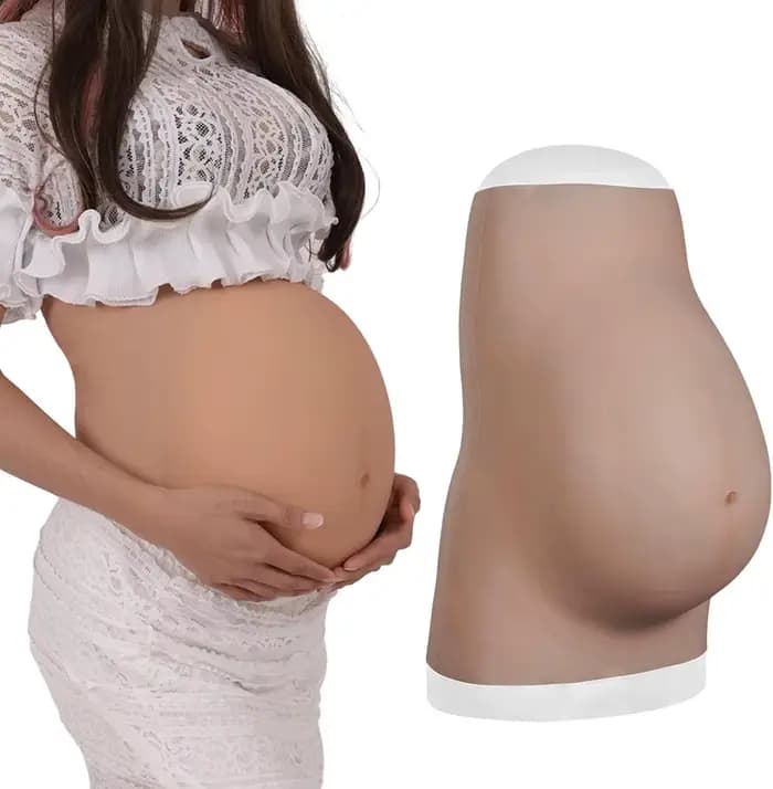 Version améliorée : Faux ventre de femme enceinte en silicone, pour grossesse factice, accouchement, photographie, accessoires de performance pour acteurs