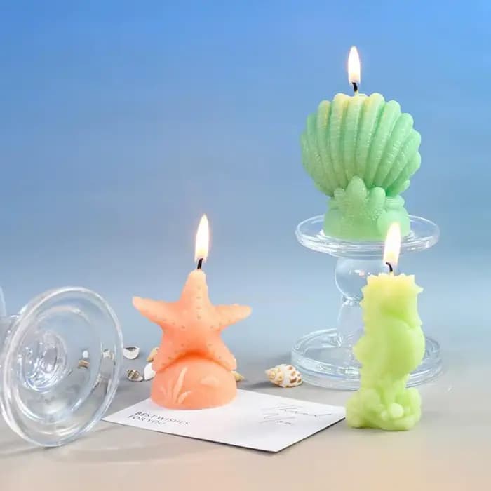 Moule à bougie en silicone en forme d'étoile de mer pour aromathérapie, décoration de la maison, produits d'artisanat marin, coquille, bricolage