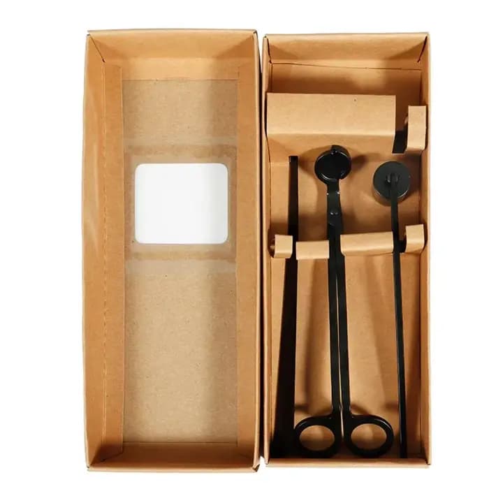 Kit d'accessoires de bougie en acier inoxydable avec boîte cadeau, coupe-mèche, éteignoir, diffuseur, ensemble d'entretien, bricolage, fournitures d'amoureux, 3 en 1