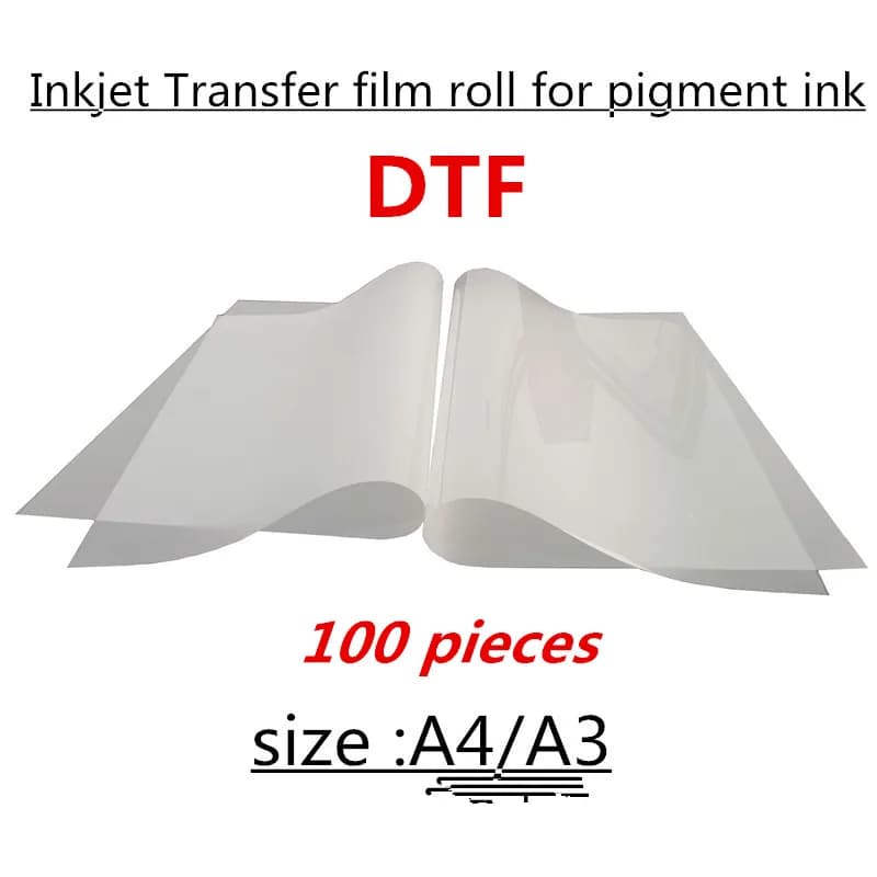 100 feuilles de Film PET de transfert à jet d'encre DTF mat simple face de bonne qualité, format A4