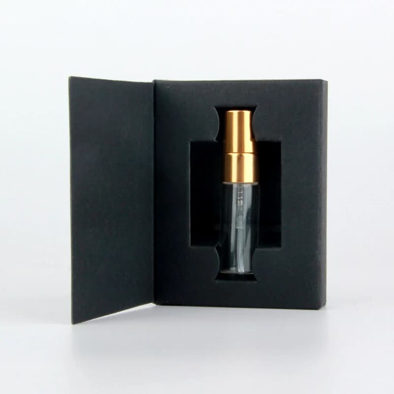 Mini bouteilles de parfum avec atomiseur et logo personnalisé, boîtes d'emballage en verre, 3ml, 50