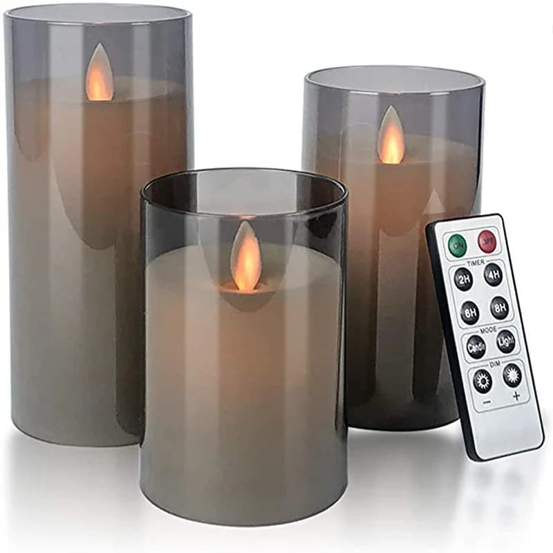 Lumières LED pour la maison bougie électronique bougie LED décoration bougie en verre LED ensemble c