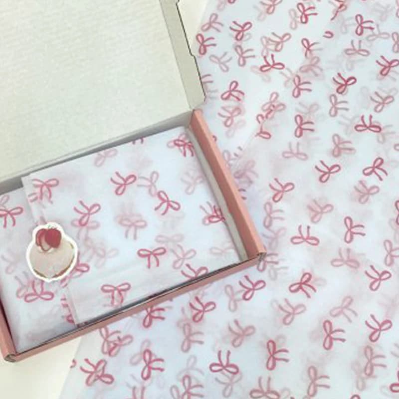 Papier d'emballage cadeau fait main, arc rose, neige, formage, bouquet de fleurs, 10 pièces