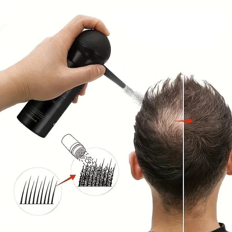Ensemble de fibres de renforcement capillaire 3 en 1 : peigne + spray + fibres pour un volume d'appa