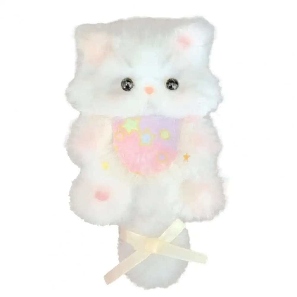 Kit de porte-clés chaton mignon, jouet en peluche chat moelleux, accessoires artisanaux avec paquet
