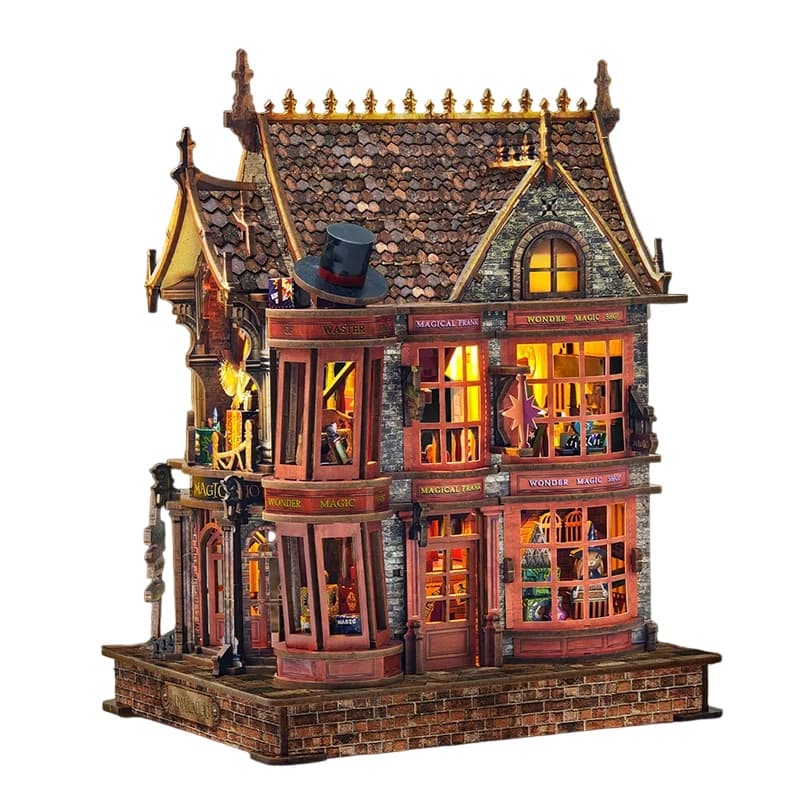 Kits de modèles miniatures en bois DIY, maison magique, maison de poupée 3D avec meubles, cadeaux d'
