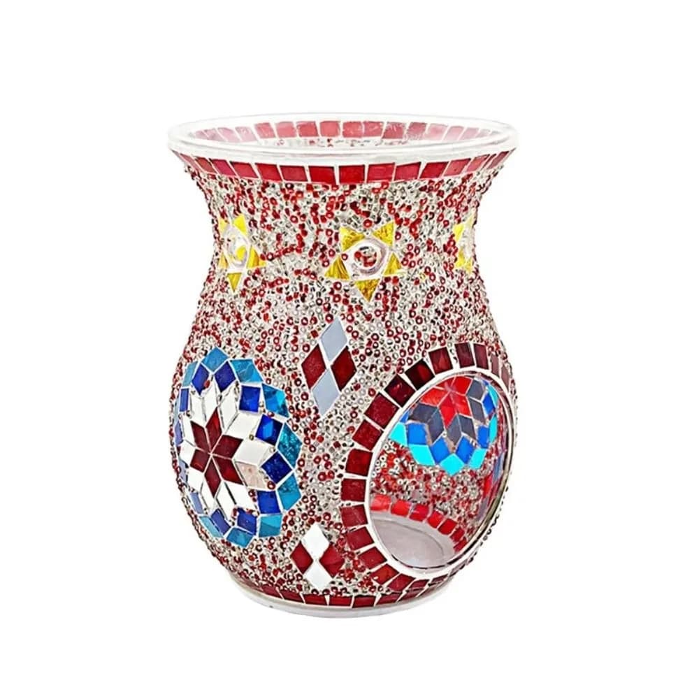 Brûleur d'huiles essentielles en verre mosaïque, diffuseur d'arômes classique et coloré, porte-bougi