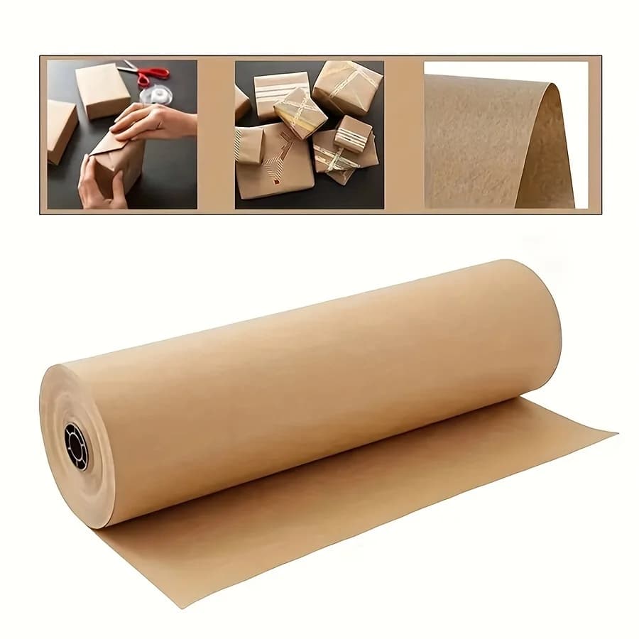 1 rouleau de papier kraft marron durable, 30 cm x 30 m, papier d'emballage cadeau DIY, emballage épa