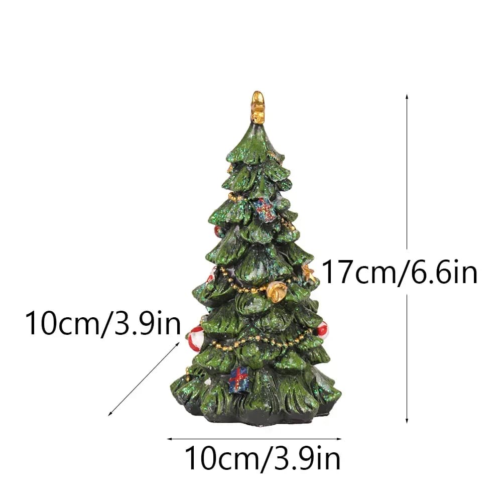 Petite Figurine d'arbre de noël en résine, artisanat festif, ornements de nouvel an, cadeau de noël,